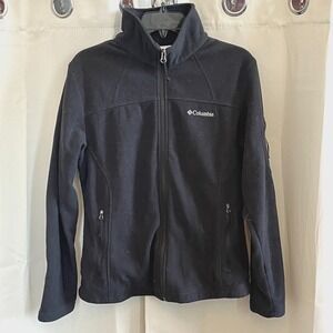 Columbia Womens Fleece Jacket XL Black Full Zip Outdoor Hiking Gorpcore 16896x